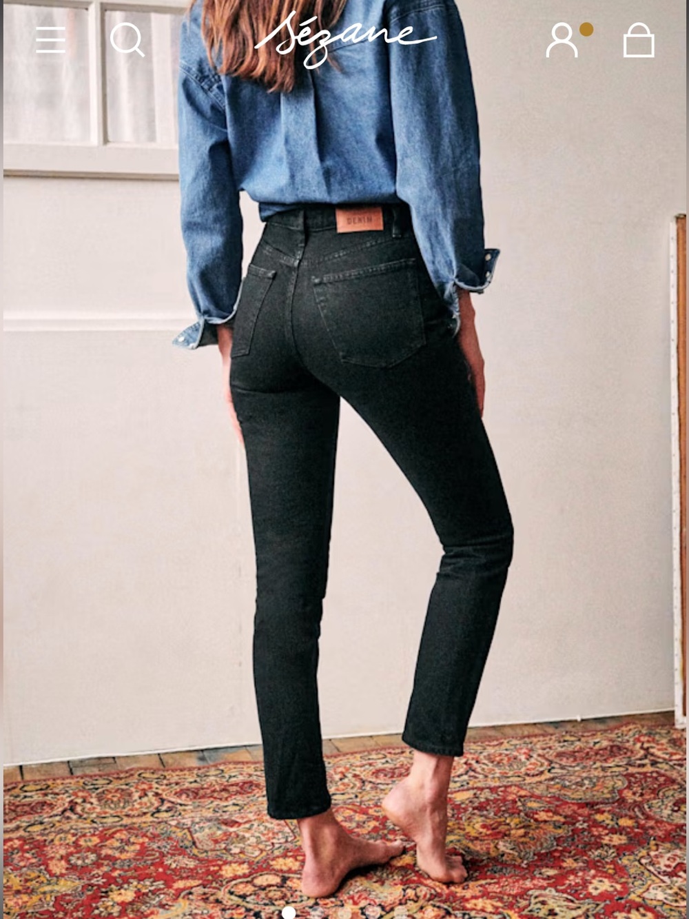 Sezane Black Denim Size 28